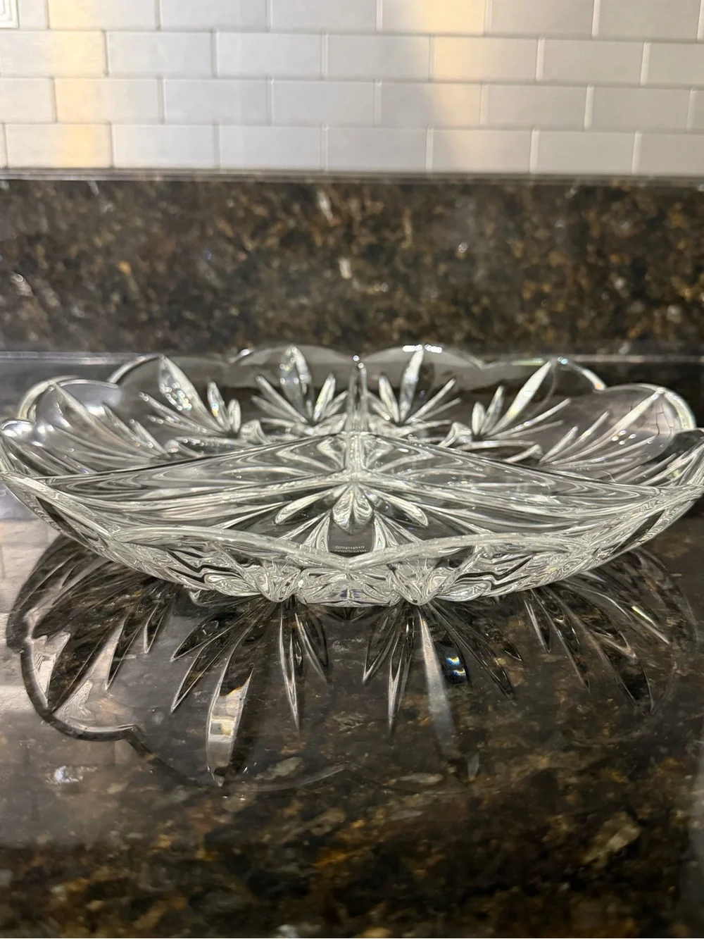 Marquis by Waterford Canterbury Crystal 3-Part Relish Serving Dish